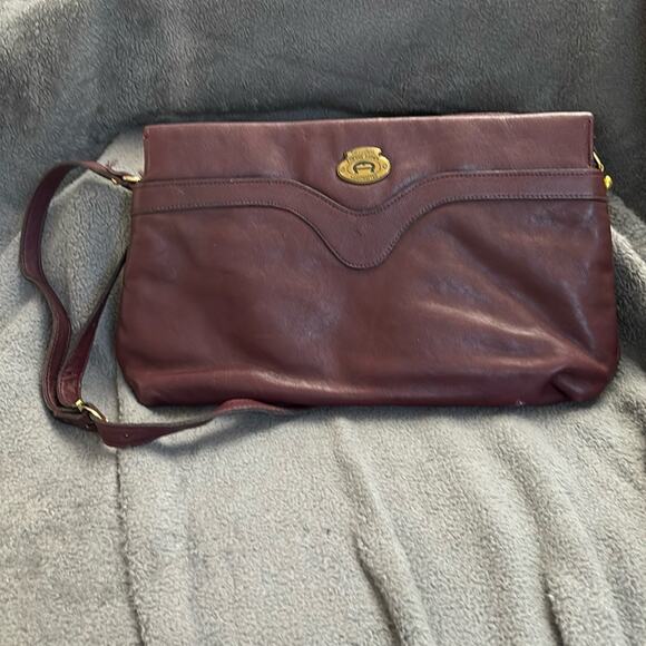 Vintage Etienne Aigner Shoulder purse/ Clutch- Classic Oxblood Red - Picture 1 of 11